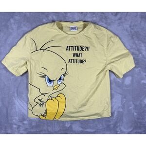 Looney Tunes Tweety Shirt Youth Small 6-8 Pineapple Slice Attitude Graphic Tee
